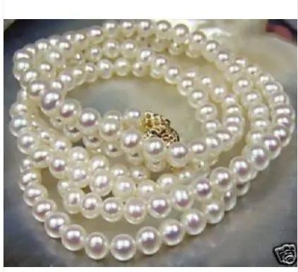 

25" Noblest real FW white pearl long necklace 7-8MM shipping free
