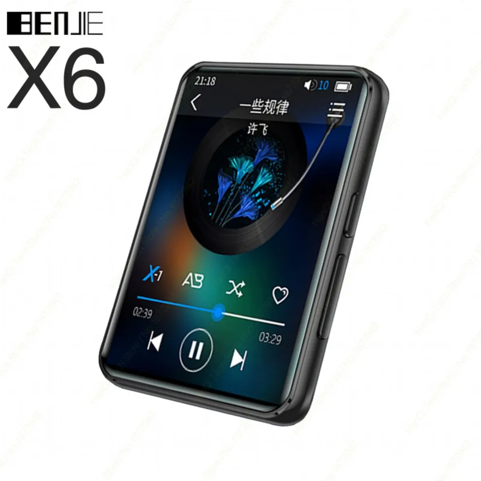 Black Benjie X6 полный сенсорный экран MP3-плеер 4 Гб 8 Гб музыкальный плеер со встроенным динамиком fm-радио видео плеер электронная книга Поддержка TF карта - Цвет: Black