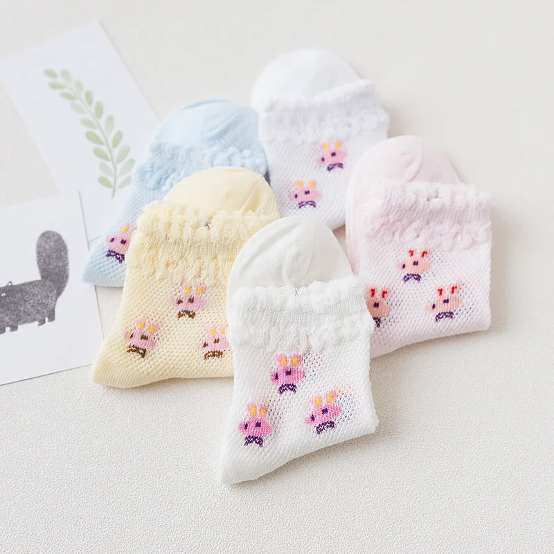 2019 весенние и летние носки для девочек сетчатые дышащие хлопковые в виде кролика