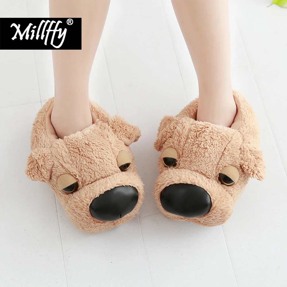 Millffy домашние тапочки для пары аниме мультфильм собака влюбленных теплые женские