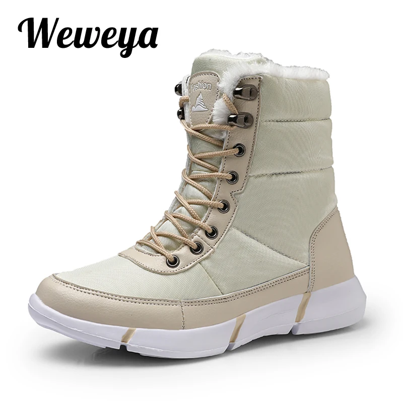 Weweya Men Boots Platform Snow for Thick Plush Waterproof Slip-resistant Winter Shoes Plus size 36-48 2018 | Обувь