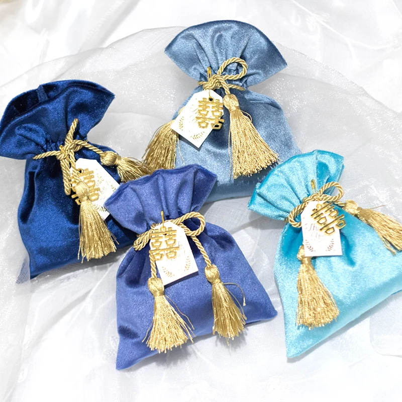 

50pcs lot Double Happiness Bridal Shower Wedding Event Party Favors gifts package Chocolate bag wholesales