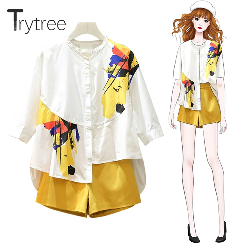 Женский офисный костюм Trytree повседневный из двух предметов однобортный Топ с