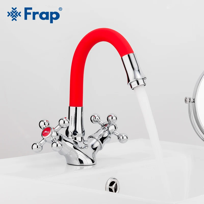 

Frap 6 Color Bathroom Basin Mixer Taps Basin Faucets Water Mixer Faucet Deck Mounted Zinc Alloy Water Taps Water Saving Tapware