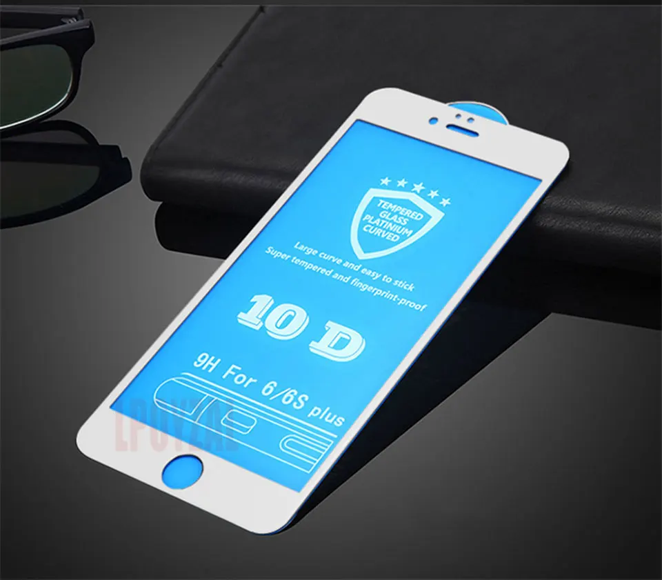 LPOYZAL 10D полное покрытие закаленное стекло для iphone X XS Max XR 9H Защитное стекло для iphone 6 6S 7 8 Plus Защитная пленка для экрана
