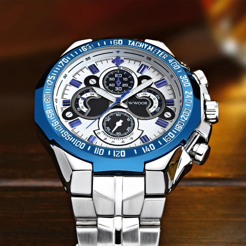 WWOOR повседневные Модные мужские деловые часы топовые брендовые Роскошные