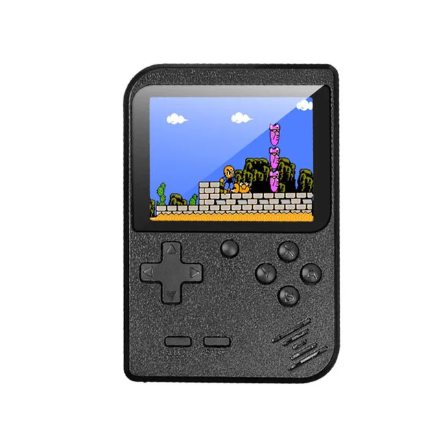 Черный Игровая консоль Ретро мин портативная игровая консоль 8 бит 3,0 дюймов цветной ЖК-дисплей детский игровой плеер встроенный 400 игр - Цвет: Черный