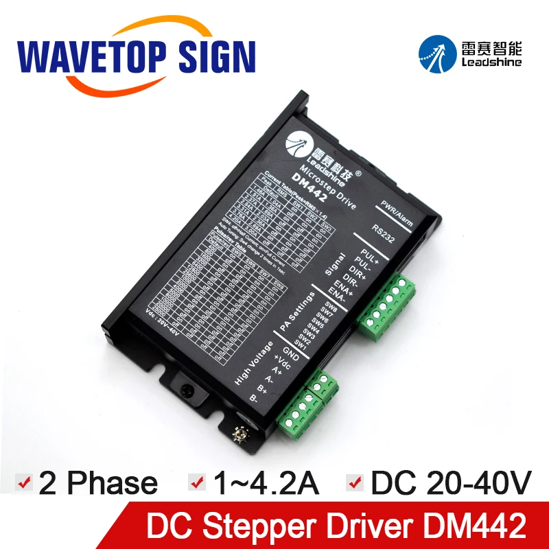 WaveTopSign Leadshine 2 фазный Драйвер шагового двигателя DM442 напряжение 20~ 40VDC ток 1,0~ 4.2A