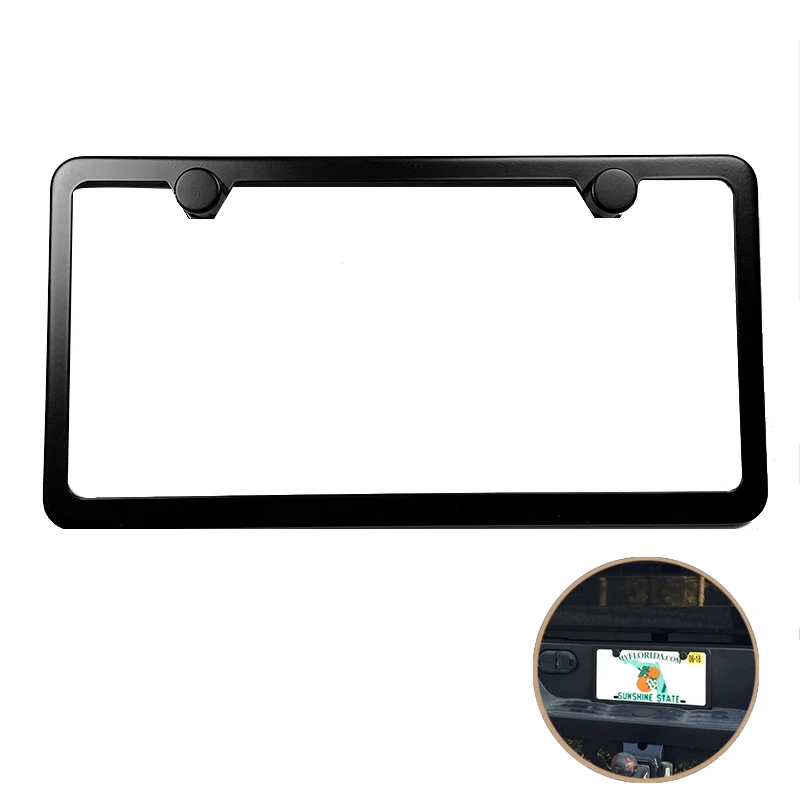 2 шт./лот черная металлическая рамка для номерного знака из нержавеющей стали