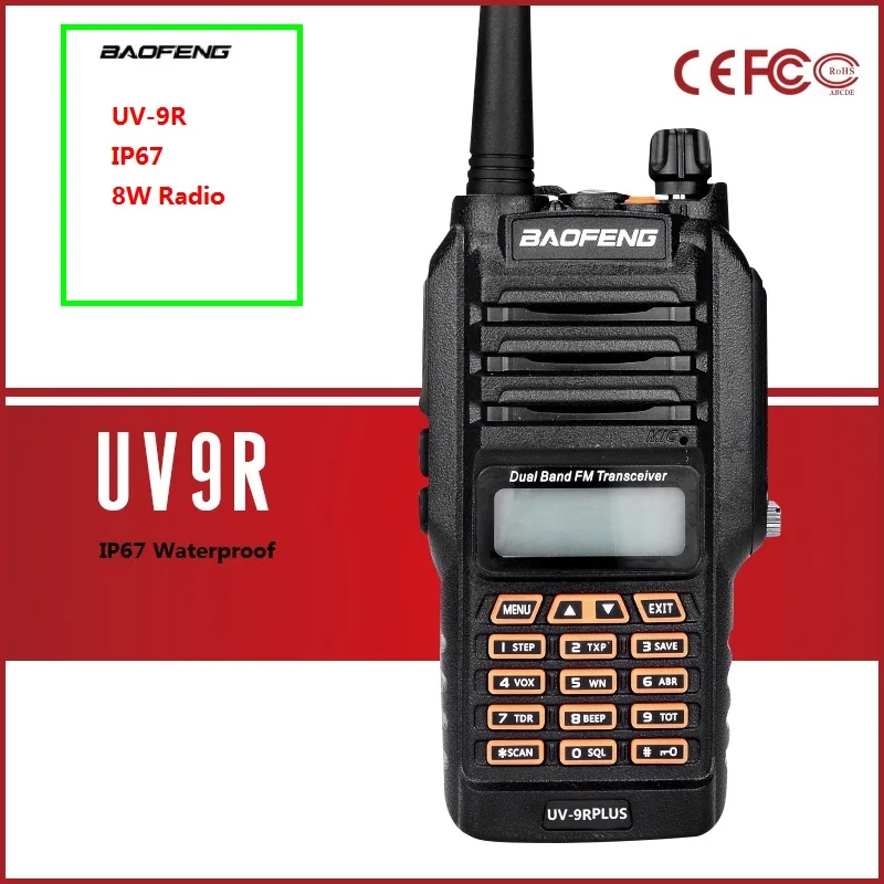 

Upgrate версия UV9r водонепроницаемый IP67 дальний радиус действия HAM Радио 8 Вт рация Baofeng UV-9R uhf vhf радио Baofeng 8 Вт рация walkie