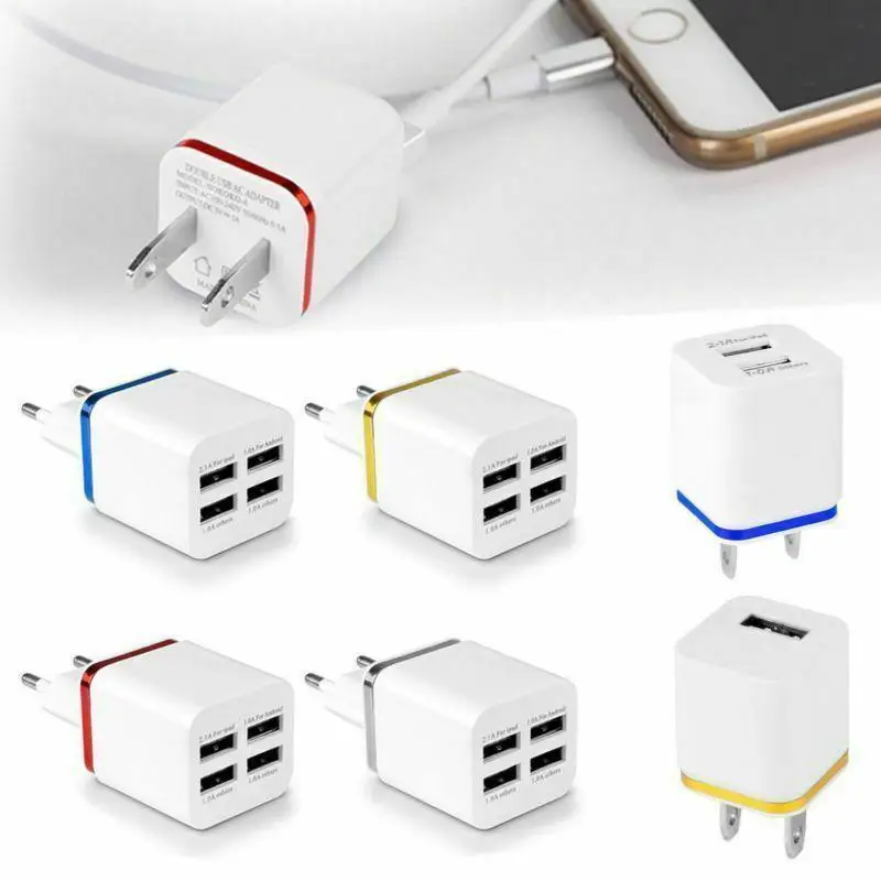 Yiwa 5.1A USB адаптер питания настенное зарядное устройство 4 порта куб блок