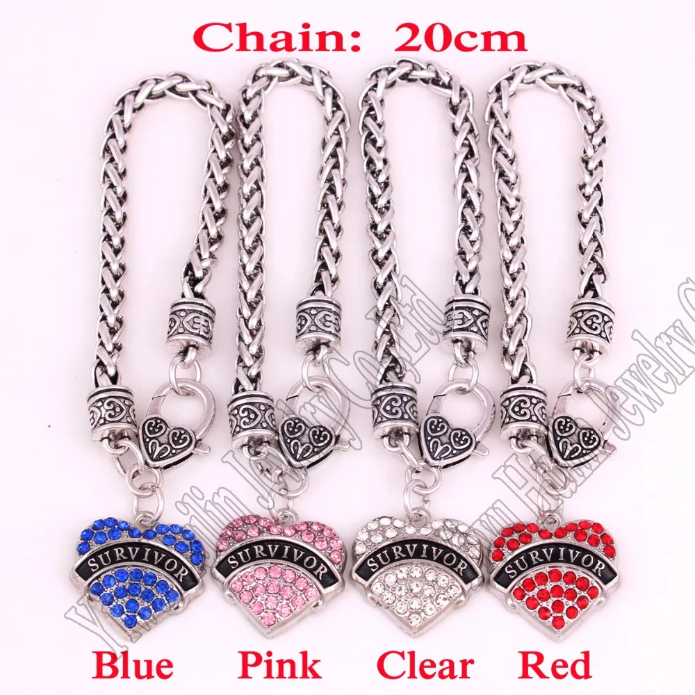 Браслет с подвеской в виде сердца кристаллами 20 см|bracelet medical|charm charmbracelet bracelet |