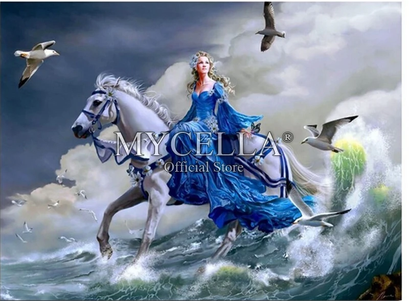 Со стразами С вышивкой Платье принцессы для езды на лошади 5d Сделай Сам алмазная