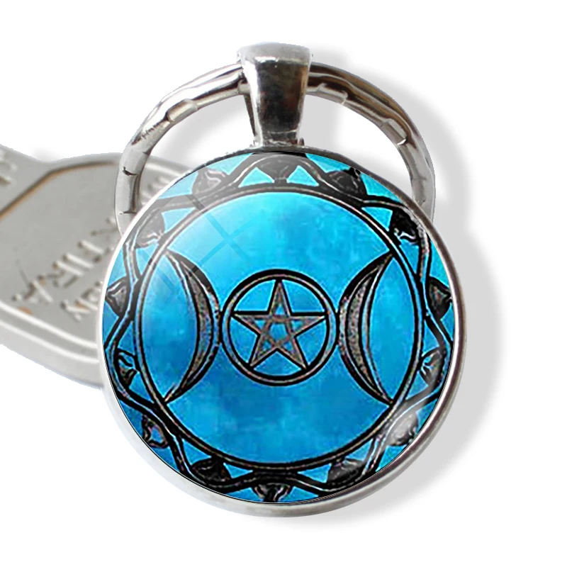 Подвеска в виде богини тройной Луны Wiccan брелок с лунным камнем женский и мужской
