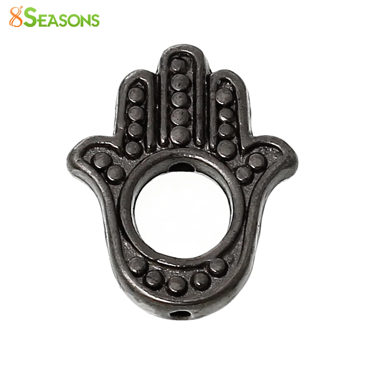8 СЕЗОНОВ Бусы Хамса Символ Руки Gunmetal Кадров Dot Pattern (Подходит 4.0 мм Бисер) 15.0 х 13.0 100