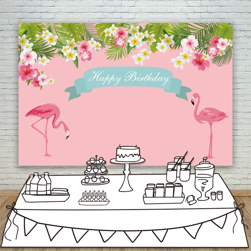 Allenjoy фон для фотосъемки на заказ розовый Фламинго красивый цветок день рождения|