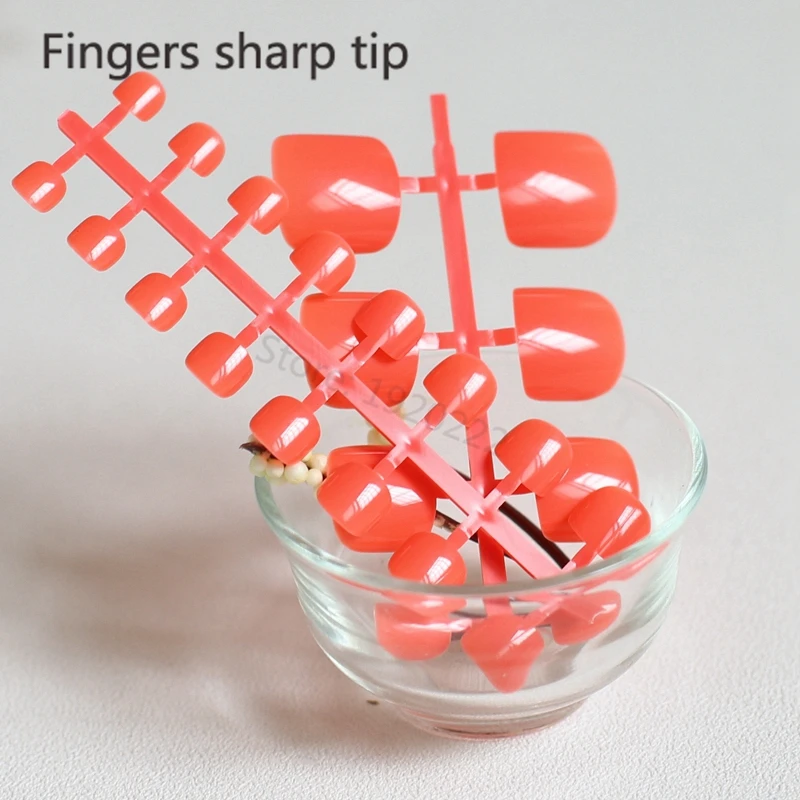 24PCS fashion design cute toes latest French style candy colorful fake toe Bright red #P82 | Красота и здоровье