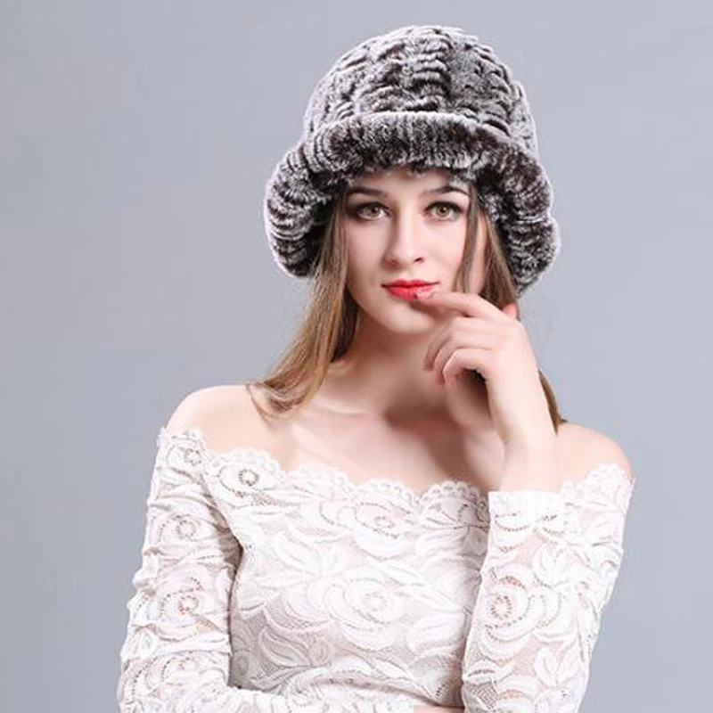 Новинка, высокое качество,, настоящий мех кролика, шапка, теплая, зимняя, солнцезащитные шапки, женская шапка, sr559