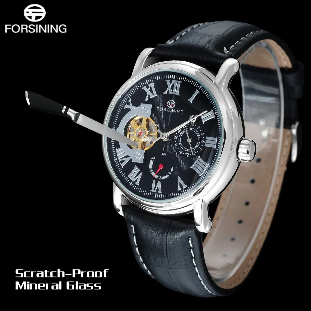 Классические мужские часы FORSINING роскошные модные дизайнерские автоматические
