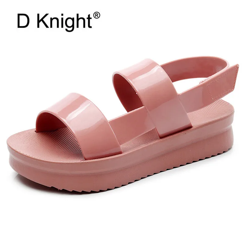 Женские сандалии желе с открытым носком Нескользящие пляжные в Корейском стиле