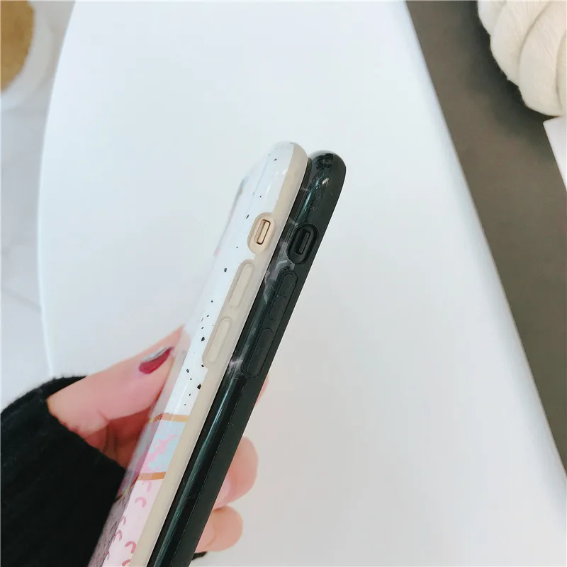 Boucho Candy Color Marble Phone Cases For iphone 8 Case X 6S 6 7 Plus Funny Geometry Splice Pattern Back Cover |