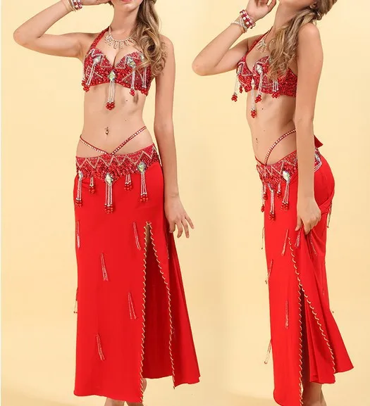 Костюм для танца живота в египетском стиле с фланелеткой и бусинами топ