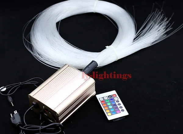 

DIY optic fiber light kit 25W led light +60pcsx0.75mmx10m+10pcsx1mmx10m optical fibres ceiling light pack IR remote