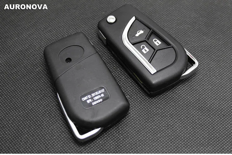 Auronva новое обновление флип складной ключ оболочки для Toyota Crown Camry Corolla Rav4 3 кнопки модифицированный чехол для дистанционного ключа от машины