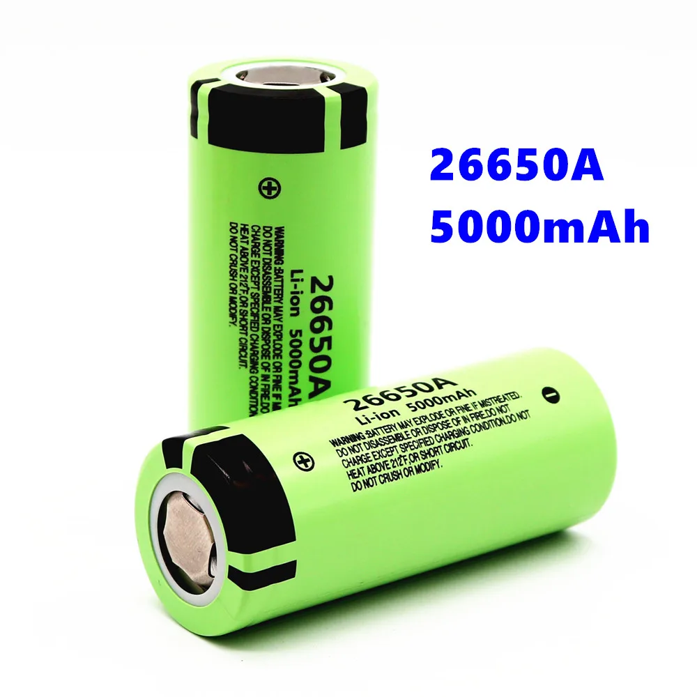 Оригинальный большой емкости 26650 Li аккумулятор 3 7 V 5000 0 MAH подходит для Panasonic 26650A