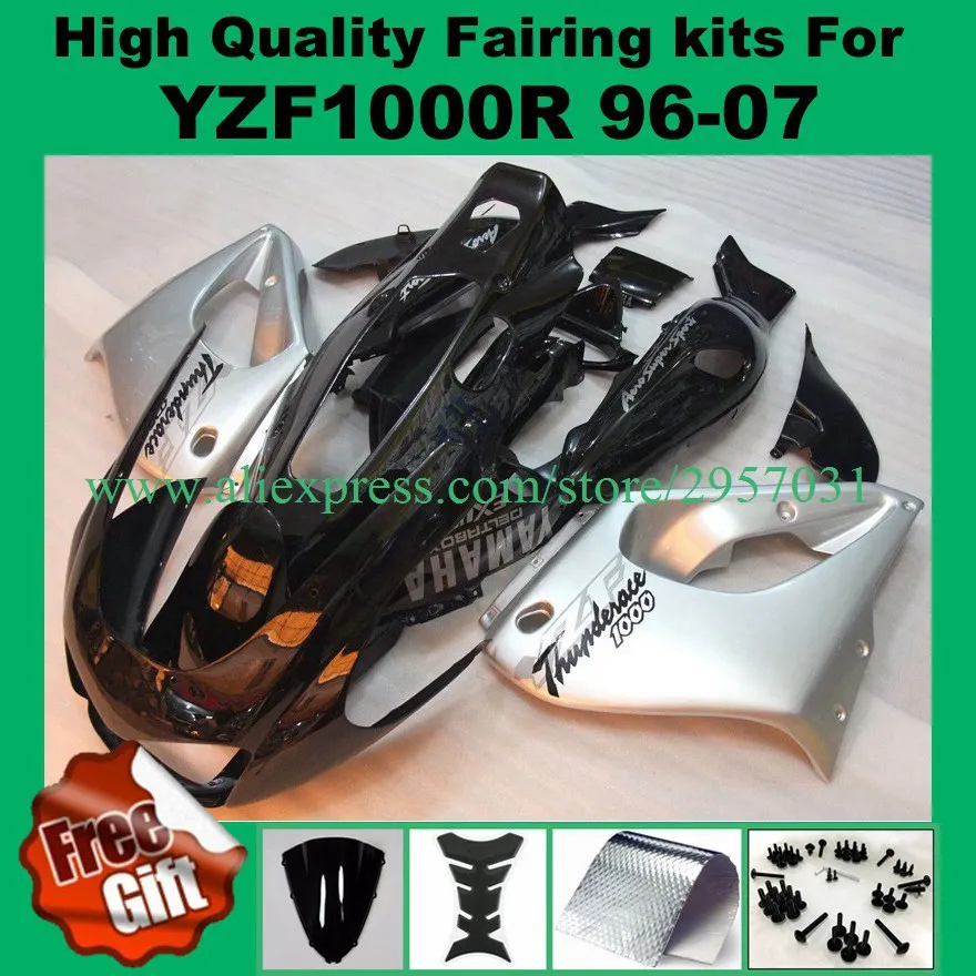

Free screws+gifts For YAMAHA Black Silver YZF 1000R 96 97 98 99 YZF-1000R 00 01 02 03 H32423d YZF1000 R 04 05 06 07