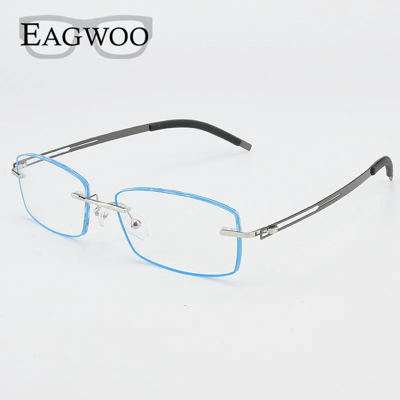 Men Rimless MR-8 Prescription Eyeglassses Rimless Reading Myopia Progressive Photochromic Glasses Spectacle  25001