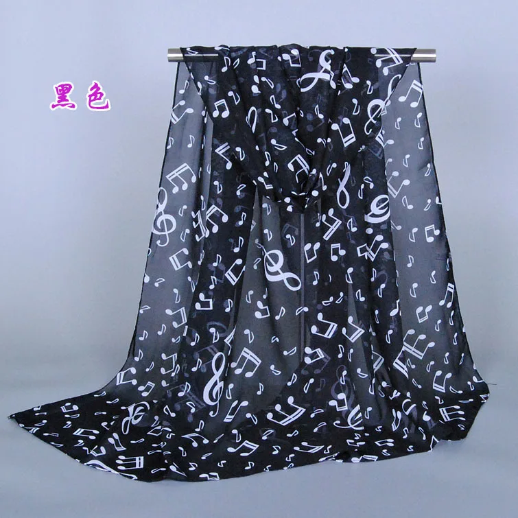 Новинка 1 шт. Женский музыкальный нот шифоновый шейный шарф шаль шарфики|Женские