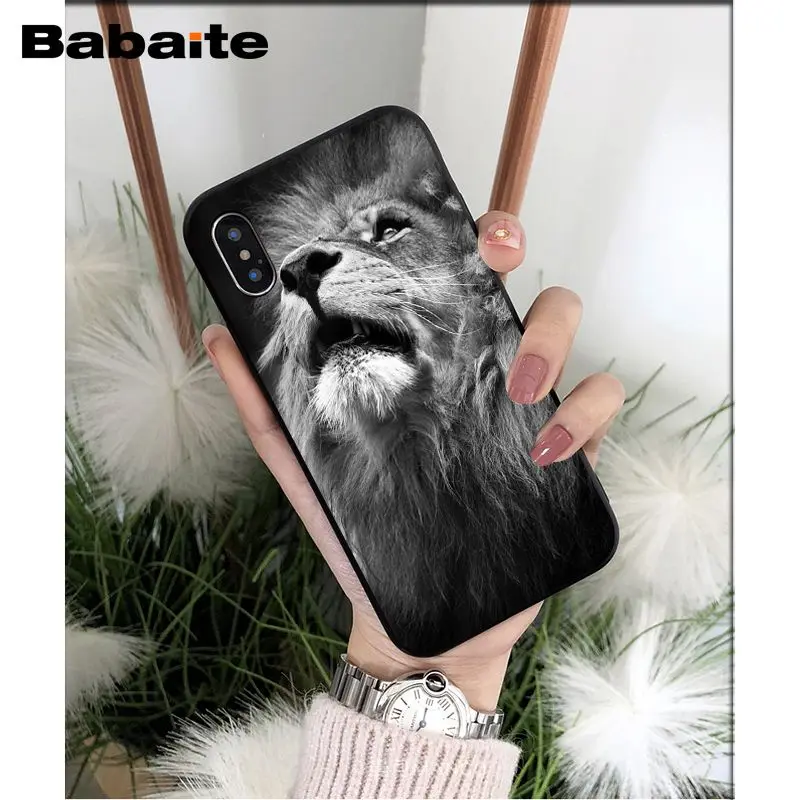 Babaite животных Лев ТПУ чехол для телефона с изображением на задней панели Apple iPhone 8 7