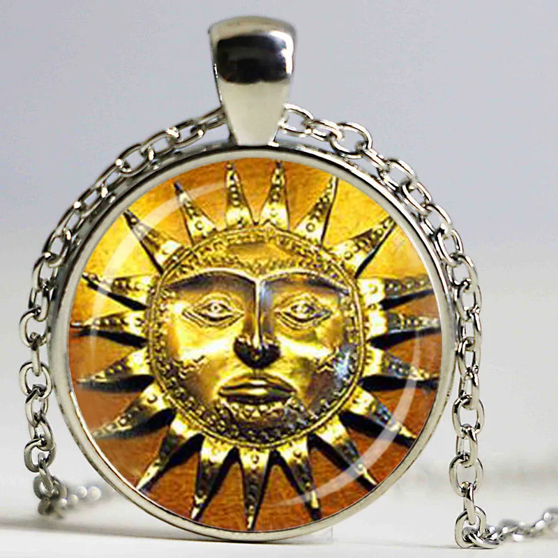 Ожерелье с подвеской в античном стиле солнце средневековый стеклянный купол