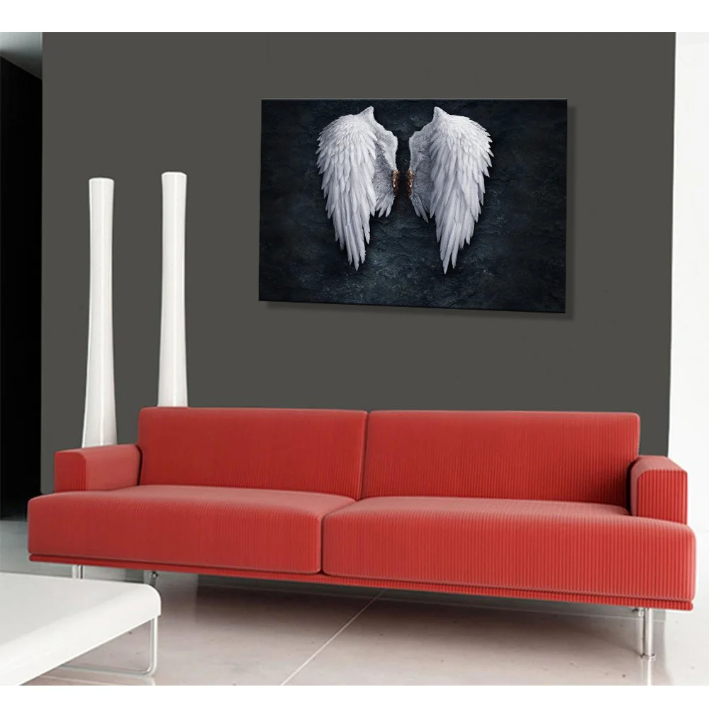 Скандинавское украшение поп-арт Mordern настенный постер и принт черное белое крыло