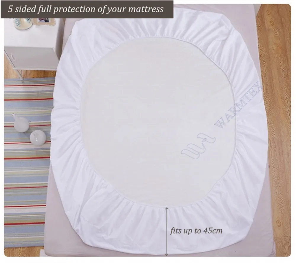 Премиум Терри протектор юбка стиль махровая ткань матраса 100% Водонепроницаемый