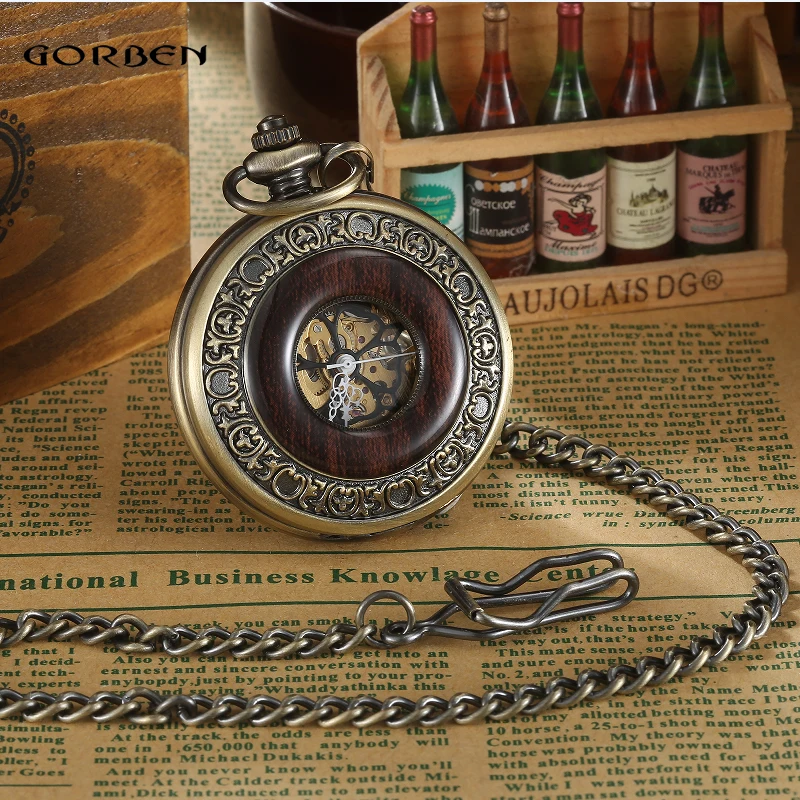 2016 новые винтажные механические часы в стиле стимпанк Ретро Медный кулон ручная