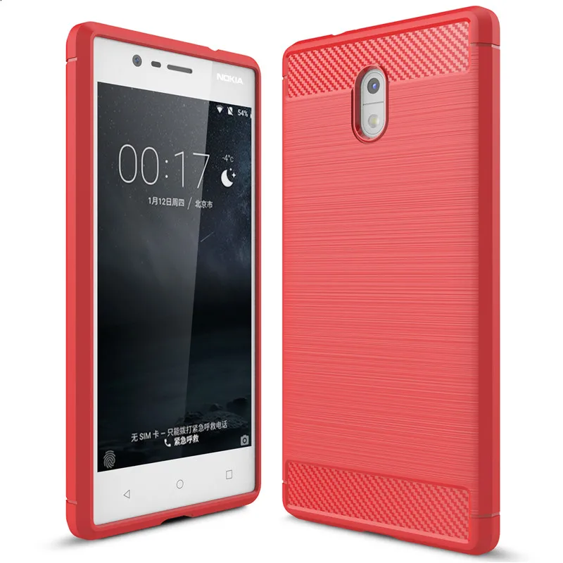 Роскошный Ультратонкий силиконовый чехол из углеродного волокна для Nokia 3 мягкий