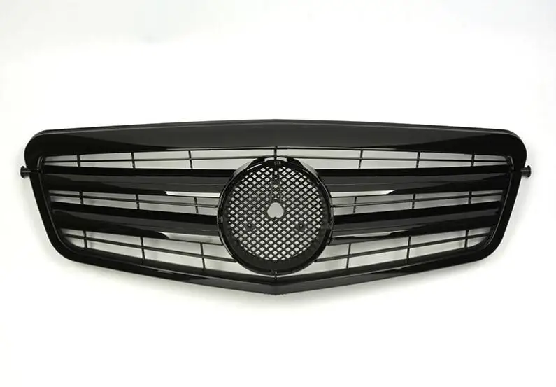 style C Для Mercedes для Benz E-class W212 2009 2010 2011 2012 2013 с эмблемой глянцевый черный/плоский черный/серебристый/Хромированная передняя гоночная решетка - Цвет: style C