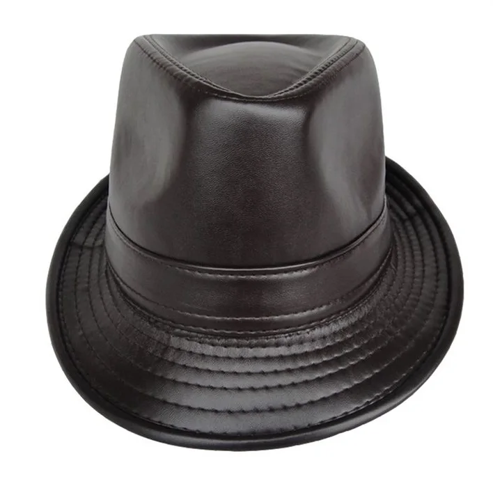 

2022 Vintage PU Felt Jazz Hat Vintage Panama Cap New Winter Fedora Hat Men AD0727
