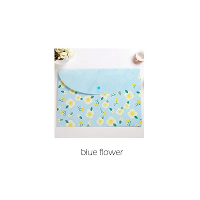 blue flower Kawaii милый кролик сумка-файл для документов сумка водонепроницаемый файл Презентация папка Органайзер школьные офисные канцелярские принадлежности sl1217 - Цвет: blue flower