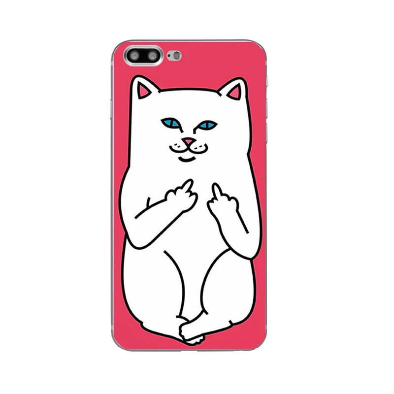 DIY For Apple iPhone 7 / 8 Plus 10 Phone Case X 5C 5S SE Shell Soft TPU 6S Cover Finger Cat Printing |