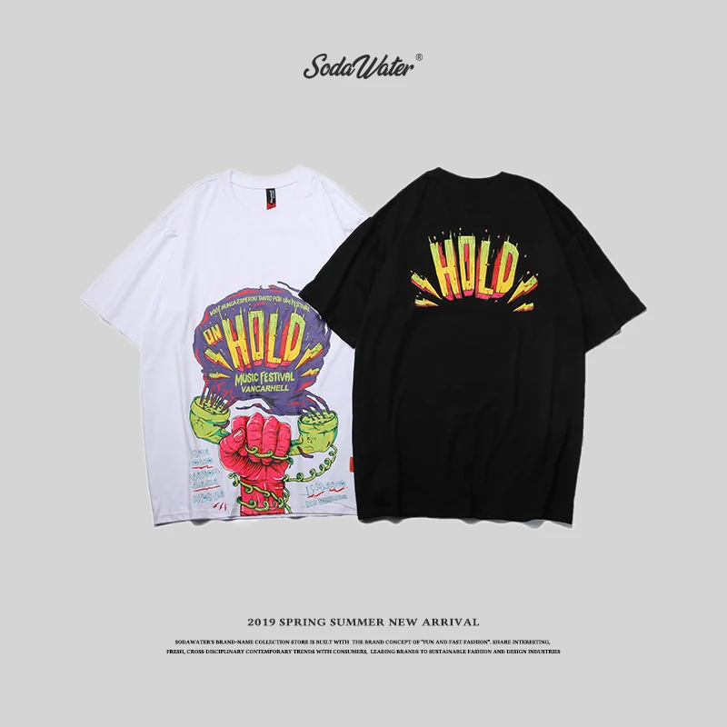 Сода вода 2019 Новинка 100% хлопок мужская футболка с принтом Футболки коротким