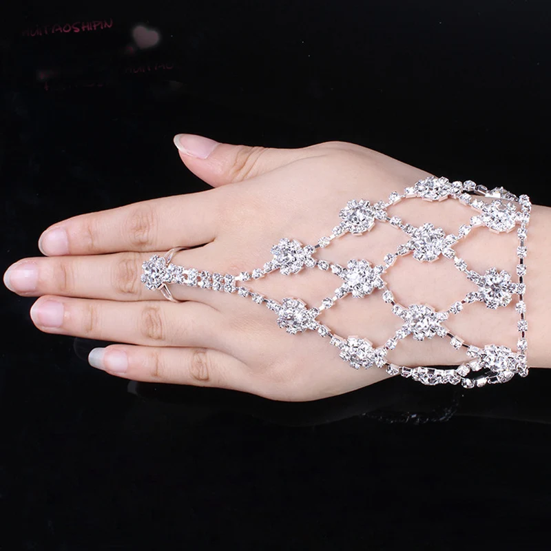 Новинка модные сексуальные женские перчатки с цепочкой и стразами для танцев