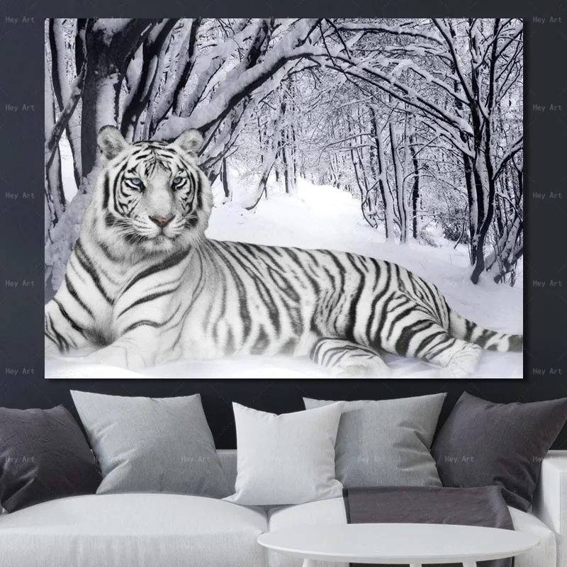 Снежный пейзаж декоративные картины постер с животным принтом искусство стены