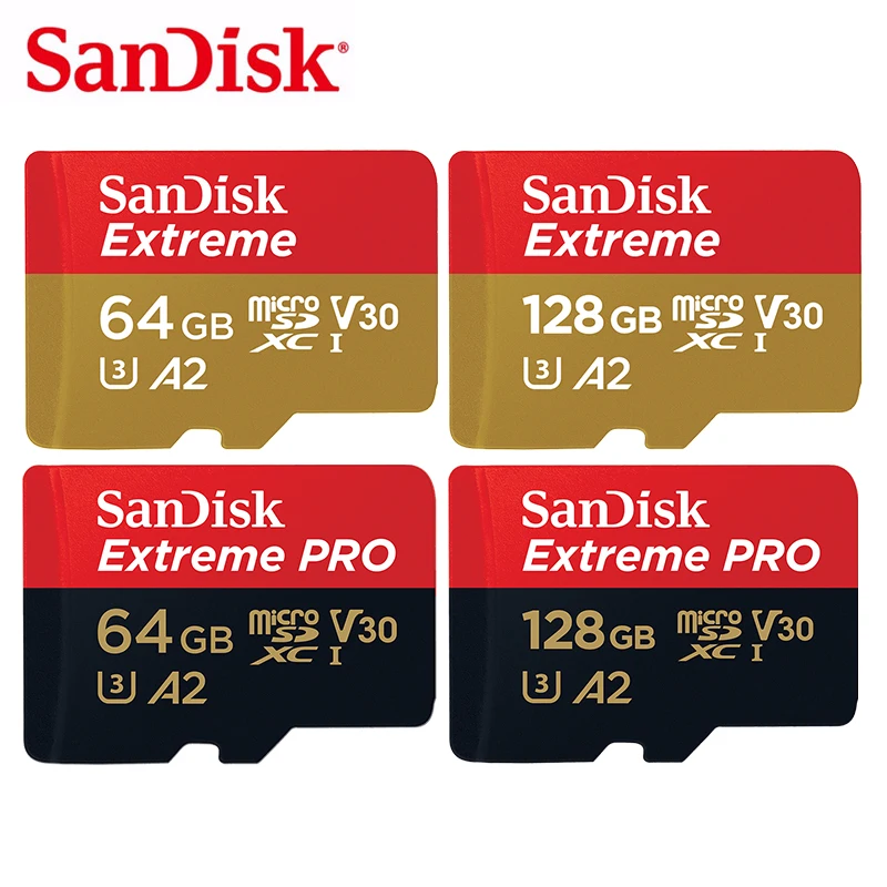 Карта памяти SanDisk 64 Гб MicroSD 128 ГБ TF флэш-карта 256 ГБ SDXC карта 32 Гб U3 класс 10 V30 A2 UHS-I 4K UHD видео для монитора/дрона
