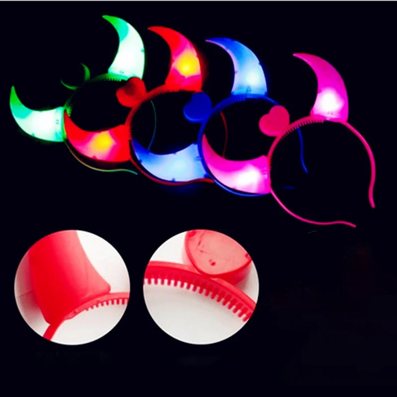 Рогатый Глава модель светящаяся оголовье милые красивые ночь головной убор