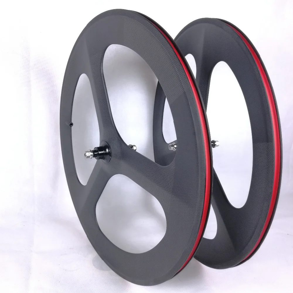 Углеродные 3-спицевые колеса 700c велосипедные карбоновые трубчатые трехколесные |