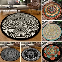 nordic national style vintage ethnic totem mandala round carpet non slip balcony coffee table hanging basket home decoration mat