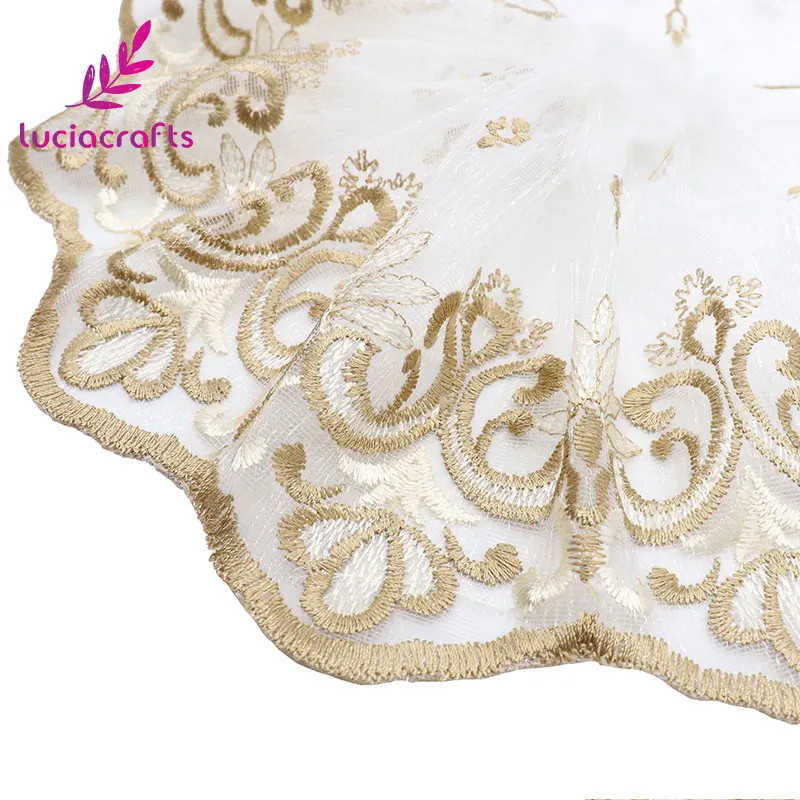Lucia crafts 1 ярд 16/18/20 см цветовая гамма вышивка кружевной отделкой лента для самостоятельного пошива одежды аксессуары R0807